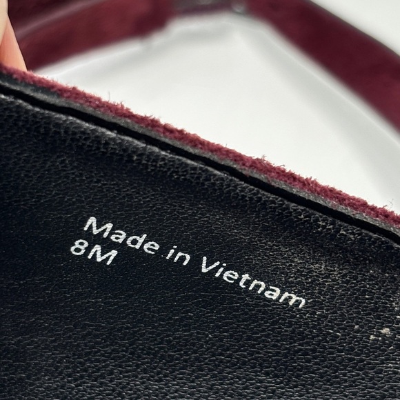 Rebecca Minkoff Faye Dark Maroon Suede Studded Straps Pointed Toe Flats Size 8 - Picture 11 of 12